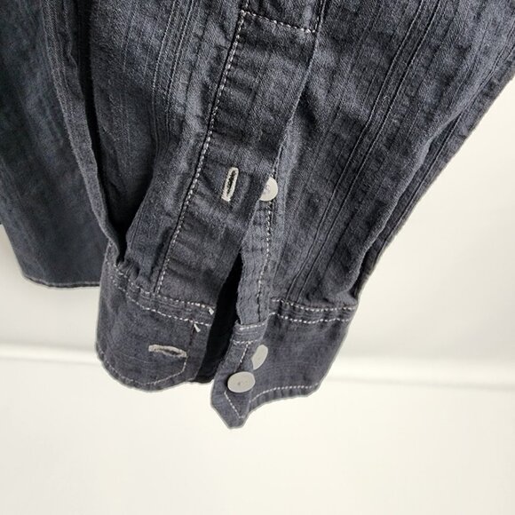 XTREME COUTURE by AFFLICTION Shirt Mens 2XL Black L/S Button Down RATTLE Shield - Picture 7 of 8